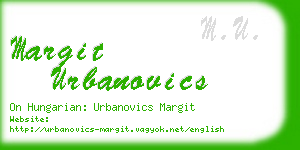 margit urbanovics business card